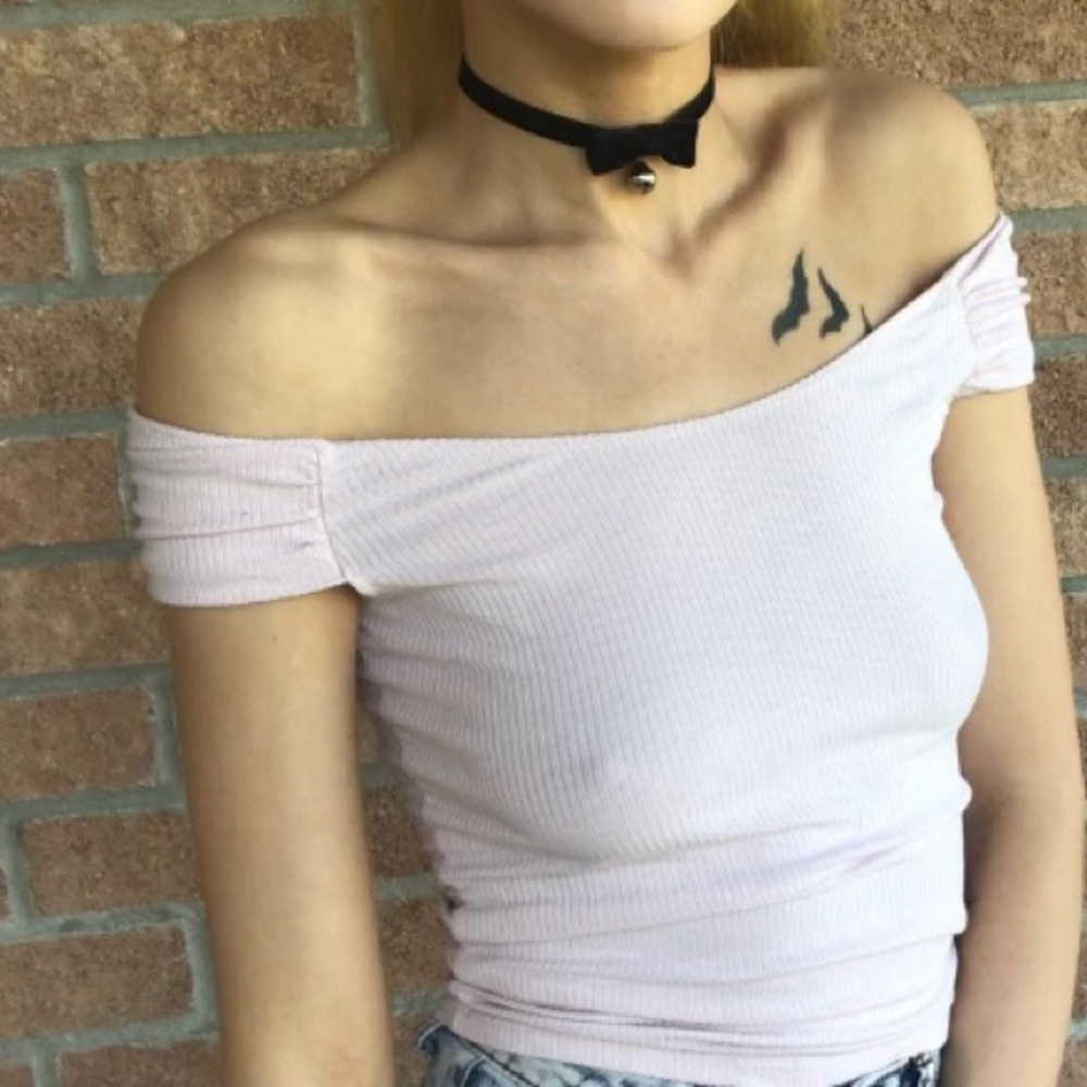 Off-Shoulder Pink Top